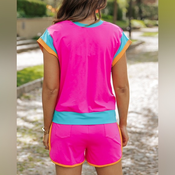 Neon Color‎ Block Short Set - Picture 7 of 9